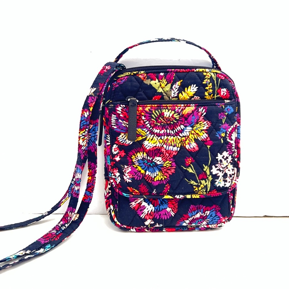 Vera Bradley Quilted Floral Crossbody Bag - Navy flowered